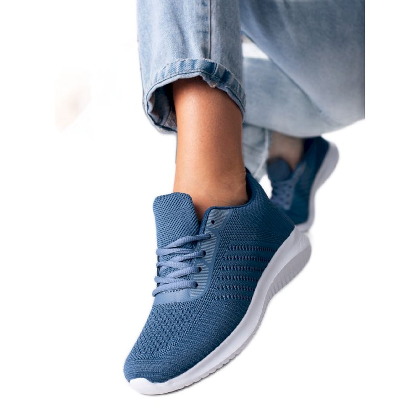 Sznurowane sneakersy damskie Shelovet niebieskie