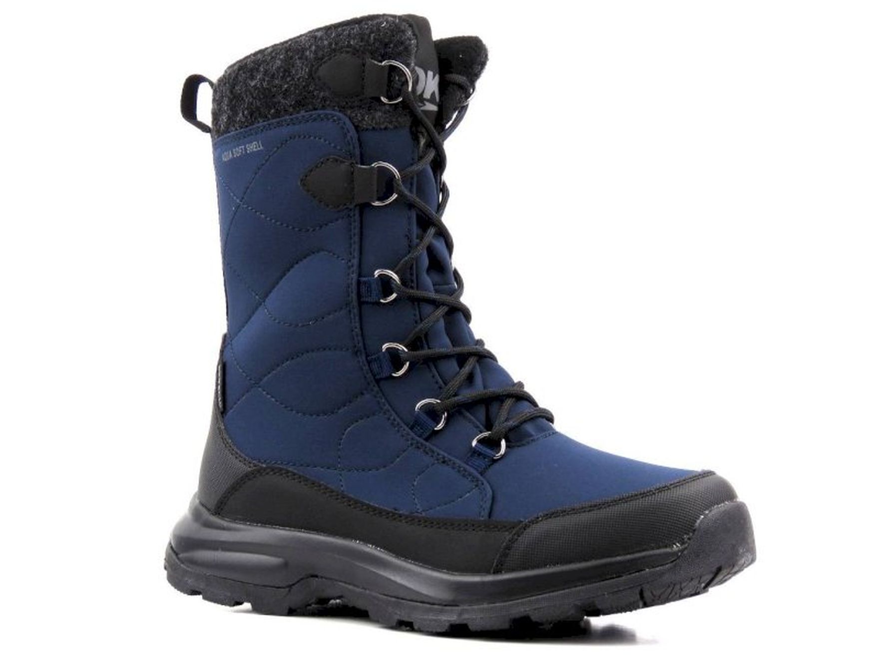 Wysokie buty zimowe, śniegowce damskie DK TECH SoftShell 2105, granatowe za 197 PLN