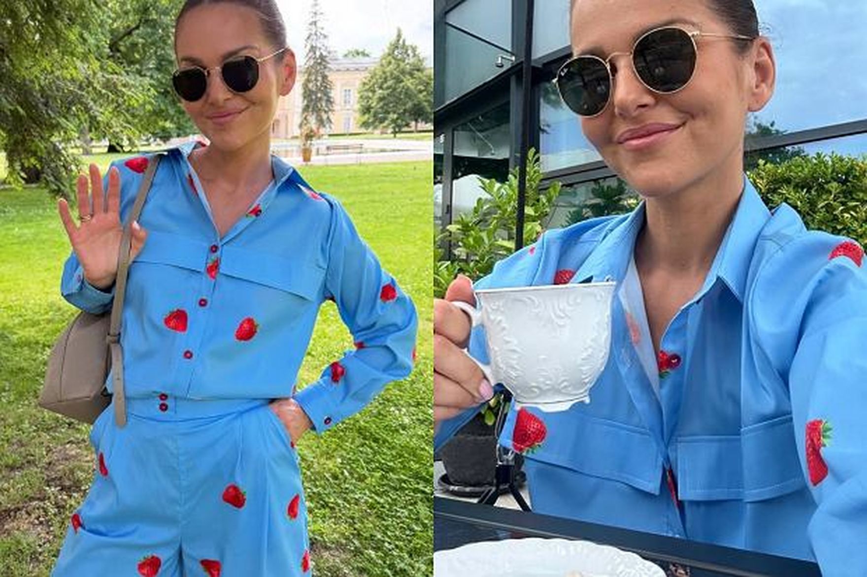 Paulina Sykut-Jeżyna znalazła idealny look na wakacje. Letni komplet z truskawkami to projekt polskiej marki!